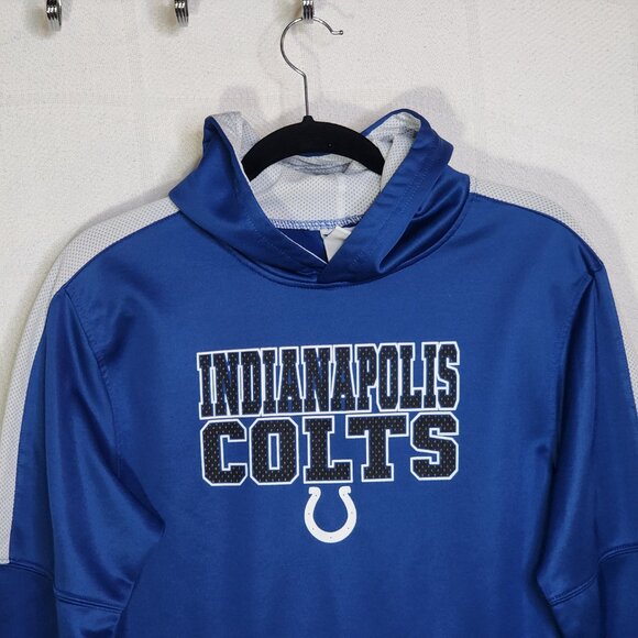 NFL Team Apparel Youth Indianapolis Colts Blue Poly Pull Over Hoodie Size XXL 18 - Picture 8 of 16